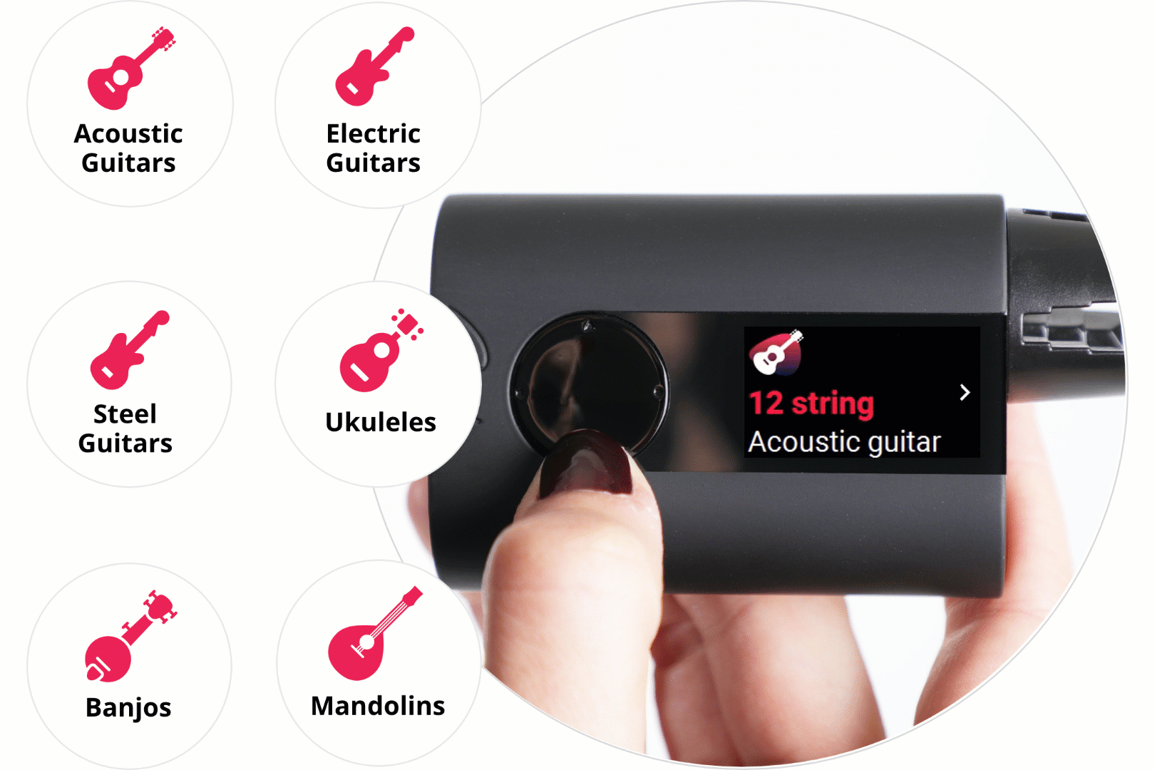 Roadie 3 Automatic Guitar Tuner - Smart Tuner For Guitars & String Instruments With Power Bundle
